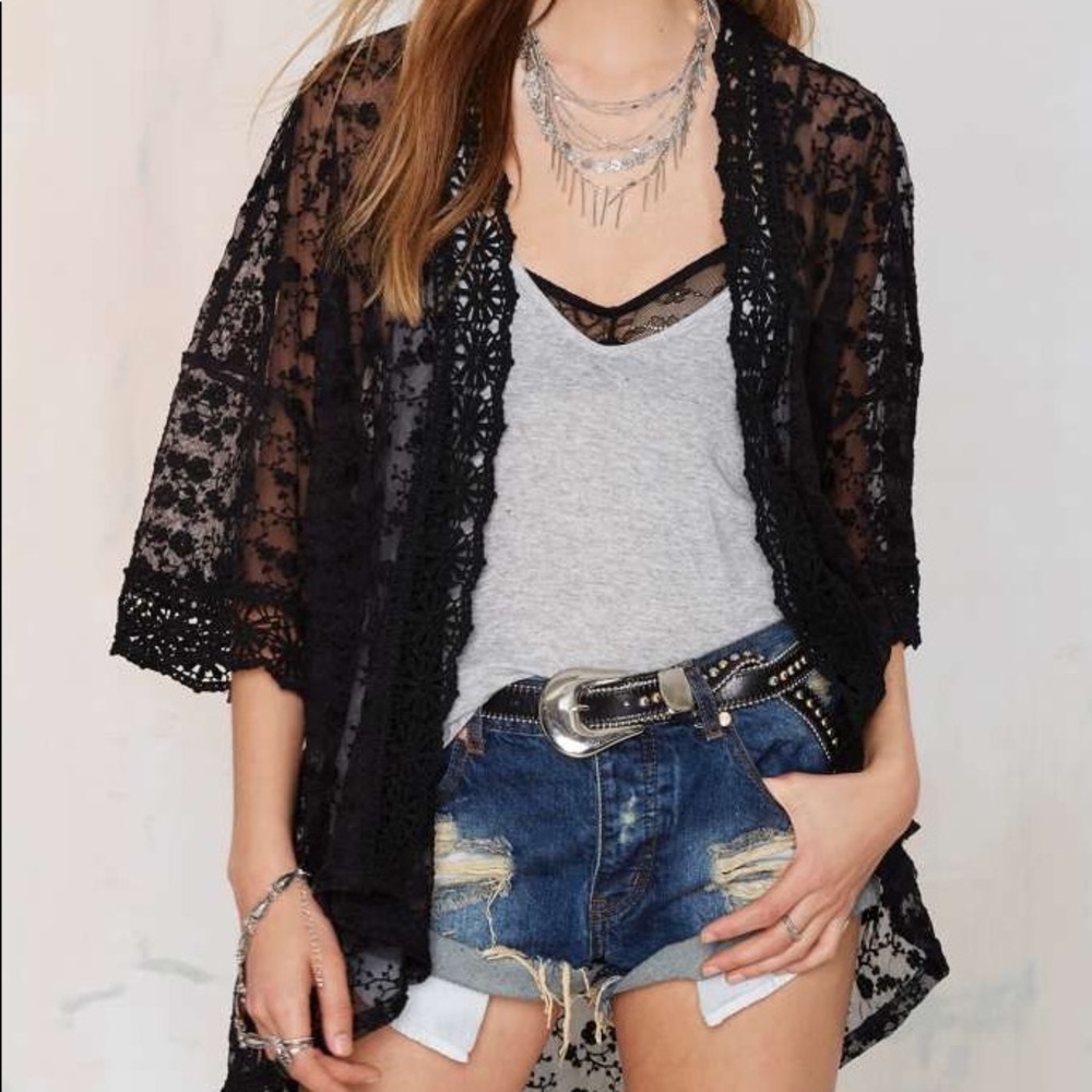 Black Lace Kimono